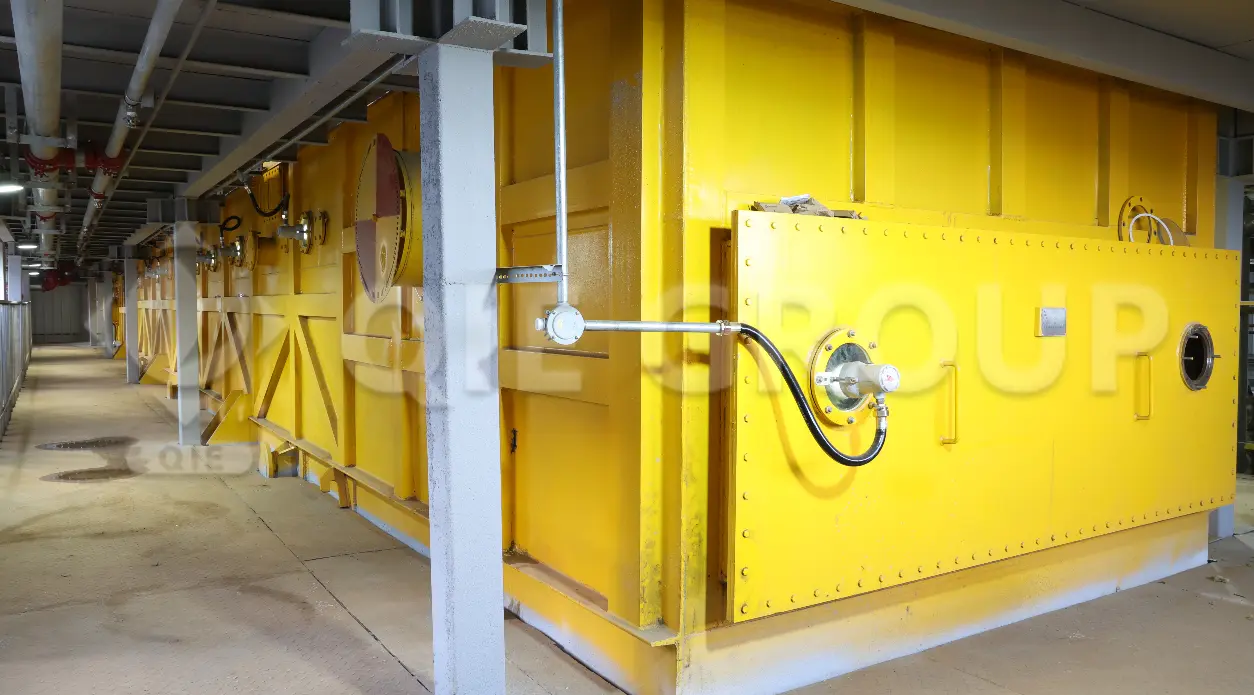 جهاز استخلاص فول الصويا بنظام السلسلة المتحركة لمحطة الاستخلاص بالمذيبات.