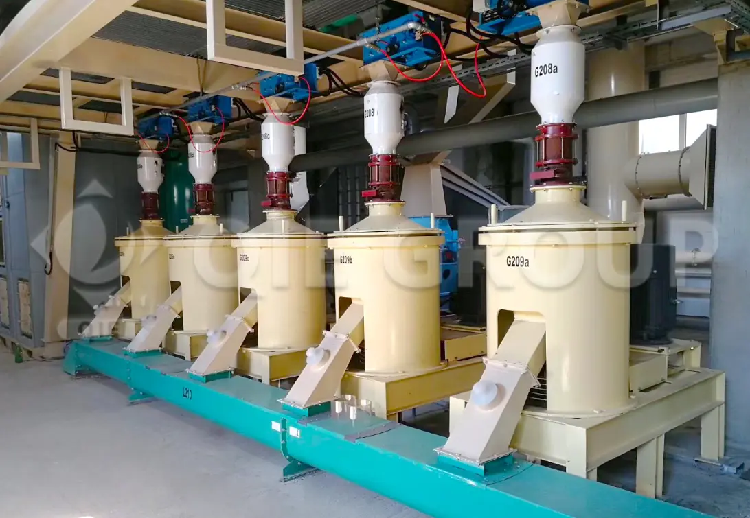 معدات المعالجة الأولية للبذور الزيتية للتنظيف والتليين والتحضير في خط معالجة الزيوت الصالحة للأكل التابع لمجموعة QIE